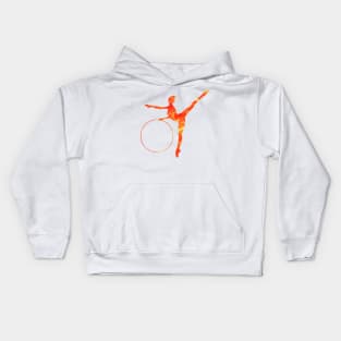 Orange Rhythmic Gymnast Hoop Kids Hoodie